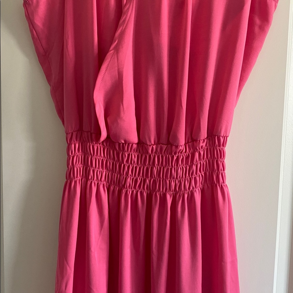 Chic Pink High-Low Sleeveless Dress - Picture 5 of 6